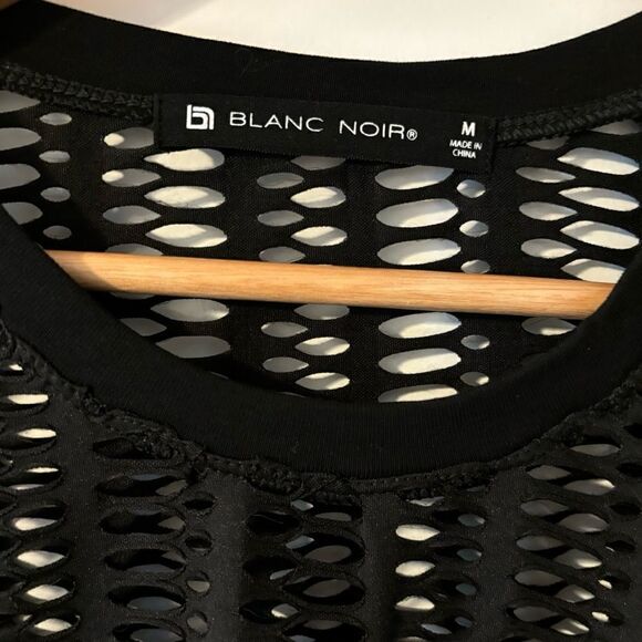 Blanc Noir Linear Mesh Sweatshirt New With Tags - Picture 5 of 5